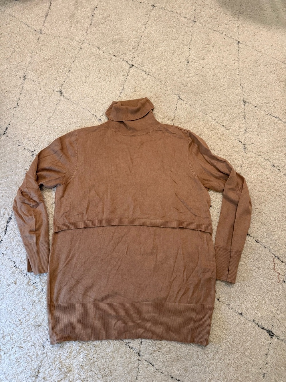Kindred Bravely Tan Nursing/Maternity Turtleneck Sweater